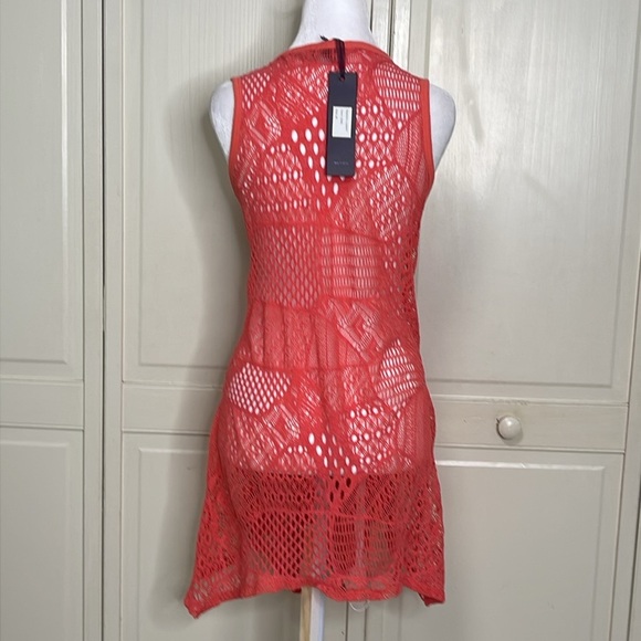 NWT Lily by Firmiana Women's Asymmetrical Orange Crochet Knit Tunic Top, Size 2X - Picture 6 of 12